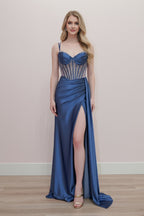 Fit and Flare Sweetheart Bustline and Boned Waistline Gown NXK1733