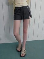 Niven stud slit mini skirt shorts