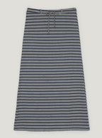 Inble contrast stripe banding long skirt