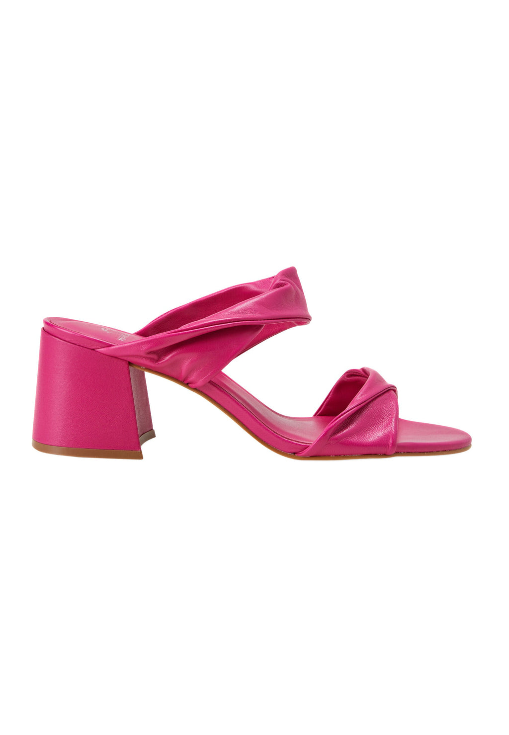 Xaxim Goat Pink Leather Mules – 6.5cm Block Heel Slip-On