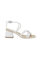 Bromelia White Leather Sandals – 7cm Block Heel