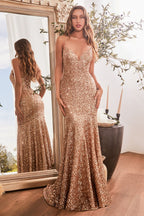 FITTED SEQUIN MERMAID GOWN CDCH066