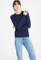 Pull col rond femme en cachemire bleu marine - LILLY 16