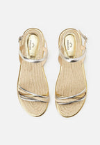Albizia Leather Flat Sandals – Gold Natural