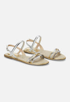 Albizia Leather Flat Sandals – Gold Natural