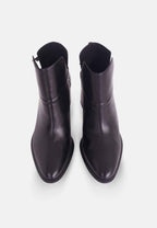 Attalea Black Leather Ankle Boots – 6.5cm Block Heel