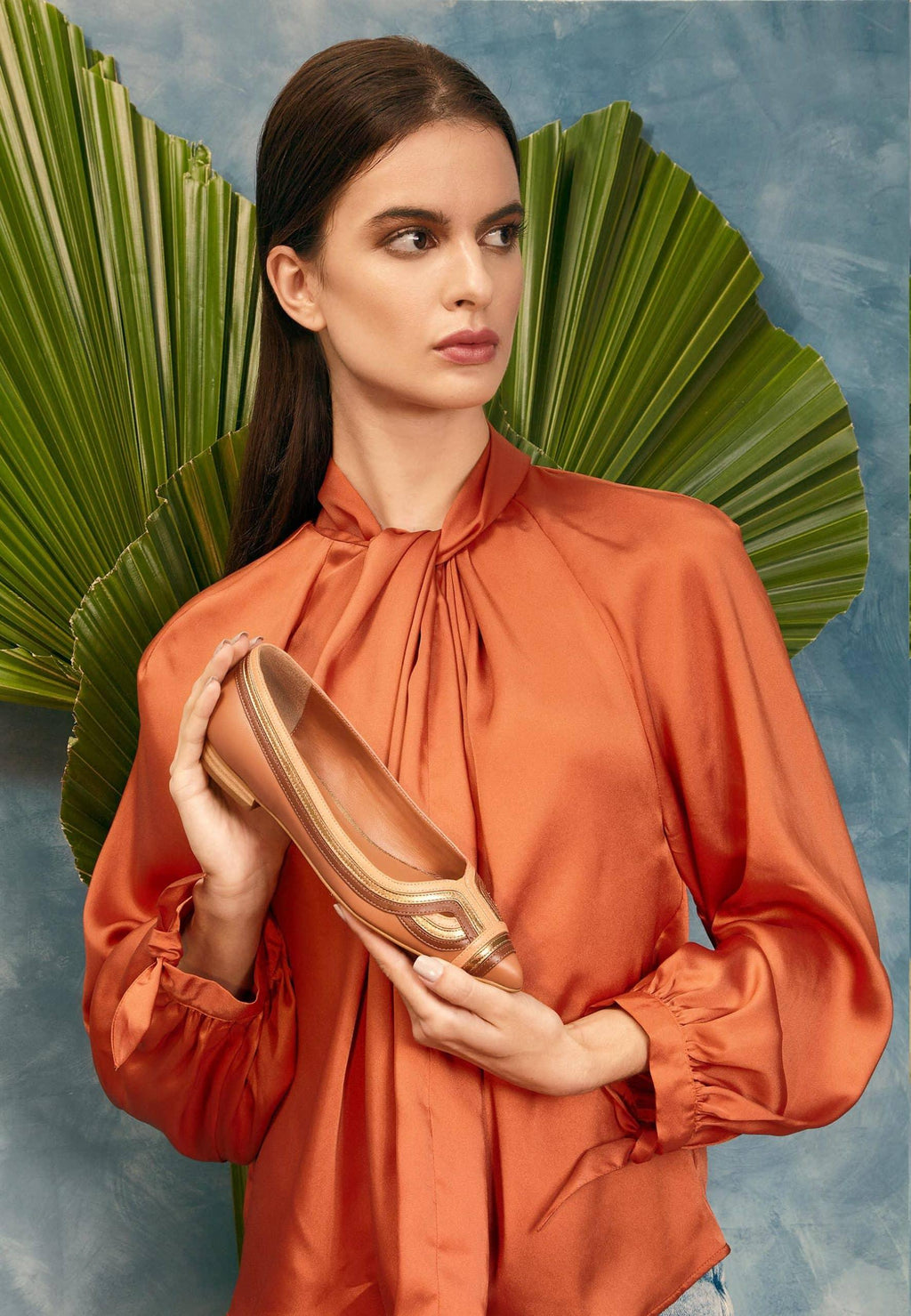 Begonia Caramel Leather Ballerinas