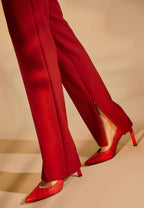 Callisia Brushed Red Leather Pumps – 9.5cm High Heel