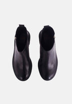 Sophora Goat Leather Ankle Boots – 9cm Round-Toe Block Heel