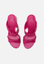 Xaxim Goat Pink Leather Mules – 6.5cm Block Heel Slip-On