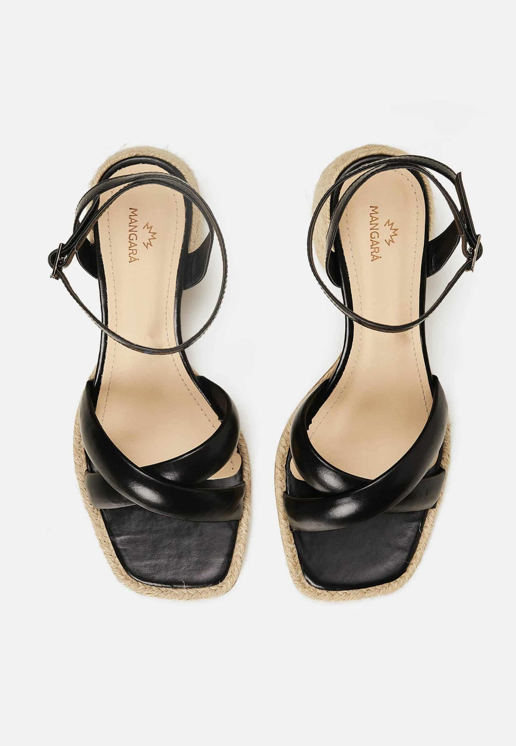 Marica Leather Sandals – 7cm Block Heel Black