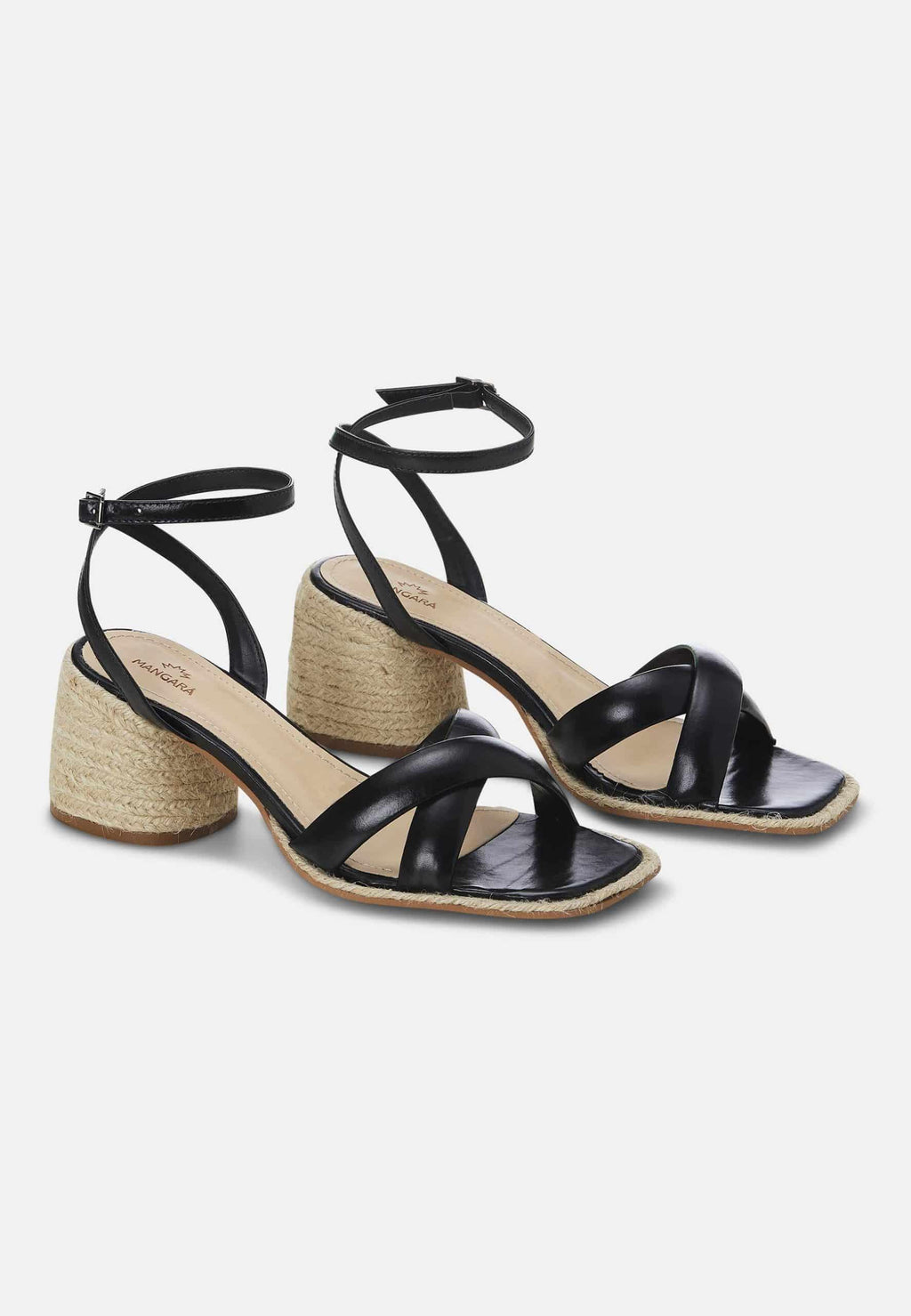 Marica Leather Sandals – 7cm Block Heel Black