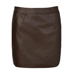 Women’s Dark Brown Leather Mini Skirt